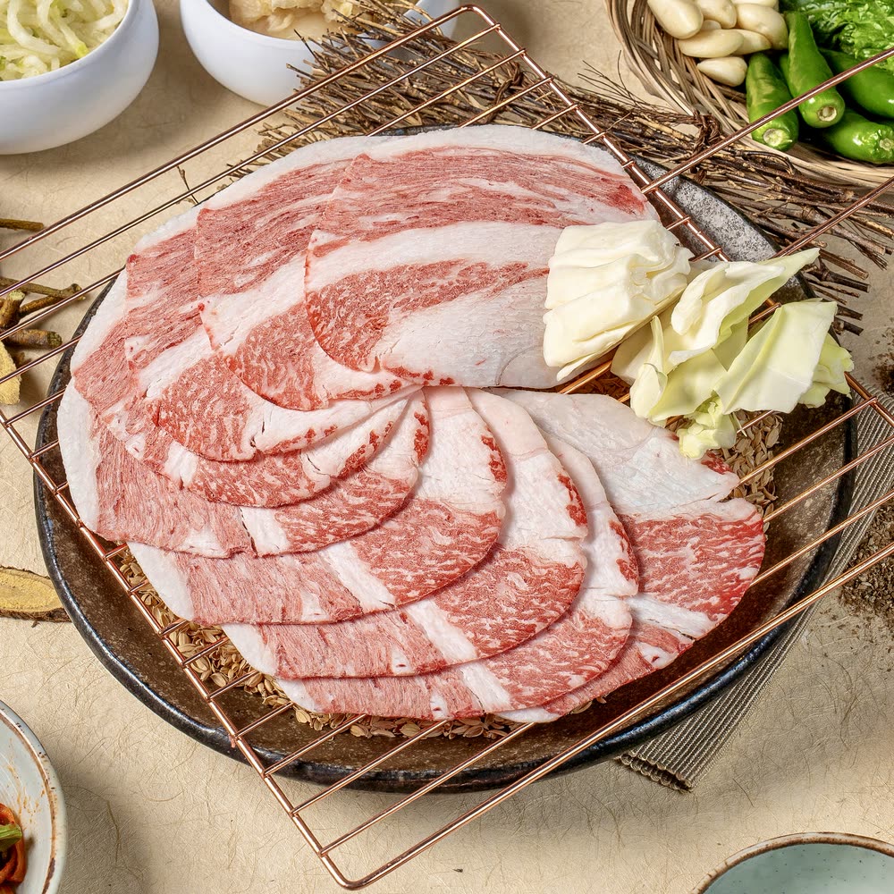 산솔 한우 차돌박이 Korean Beef Brisket (Chadolbagi) — 산솔 신논현점 고기 (BBQ) · Sansol Sinnonhyeon Korean BBQ menu (신논현 맛집 · 烤肉)