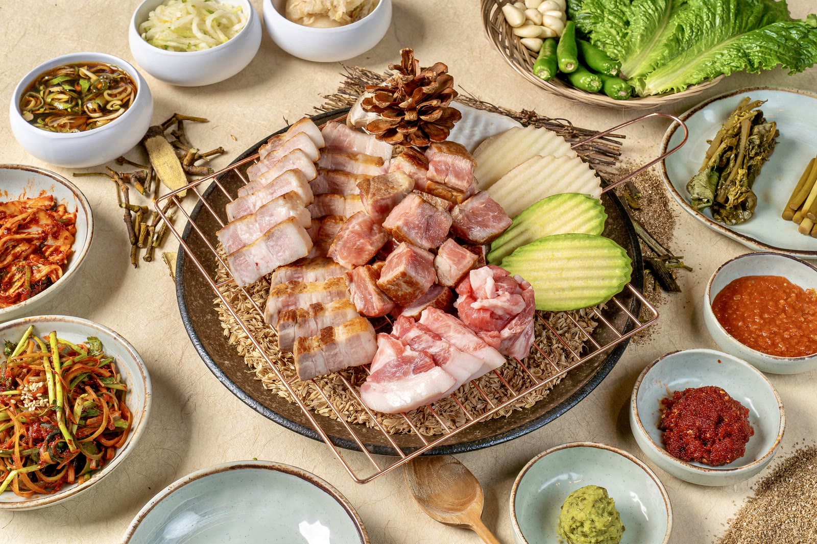 솔 모듬 (3–4인) Sol Platter (3–4 ppl) — Pork Belly · Pork Neck · Special Cut — 산솔 신논현점 고기 (BBQ) · Sansol Sinnonhyeon Korean BBQ menu (신논현 맛집 · 烤肉)